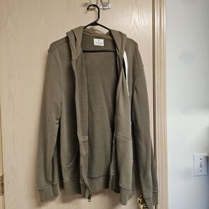 Men's Olive Zip-Up Sweater